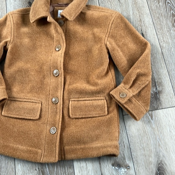 Gap Kids Boucle Jacket Tan Brown Button Down Small - Picture 4 of 7
